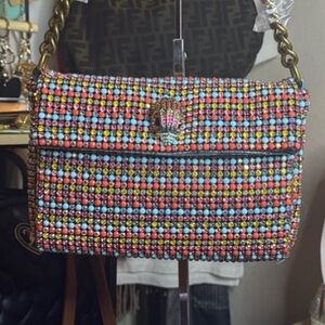 Kurt Geiger London  Multicolor Rhinestone Shoulder Bag Crystal Chain Purse NEW
